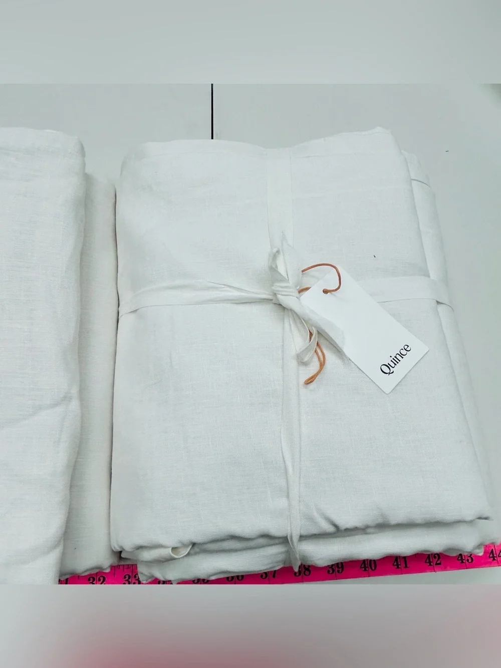 NWT QUINCE Set Of 2 48x108 European Linen True Blackout Curtains Cream 9188